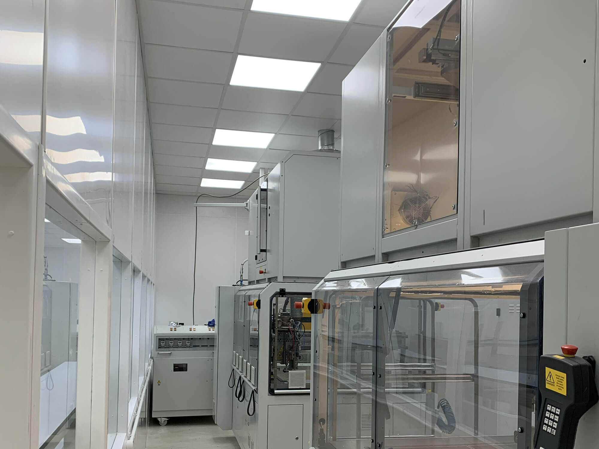 An image showing the close up of the machinery in a clean room